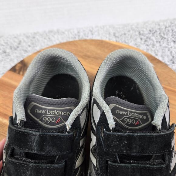 New Balance FuelCell 990v6 Black Silver Casual Hook Loop Sneaker Kid 2 XW X-Wide - Picture 12 of 14